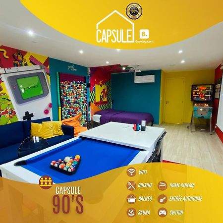Capsule 90'S - Balneo - Sauna - Flipper - Billard - Netflix - Nintendo Switch & Jeux - Mons  Exterior foto